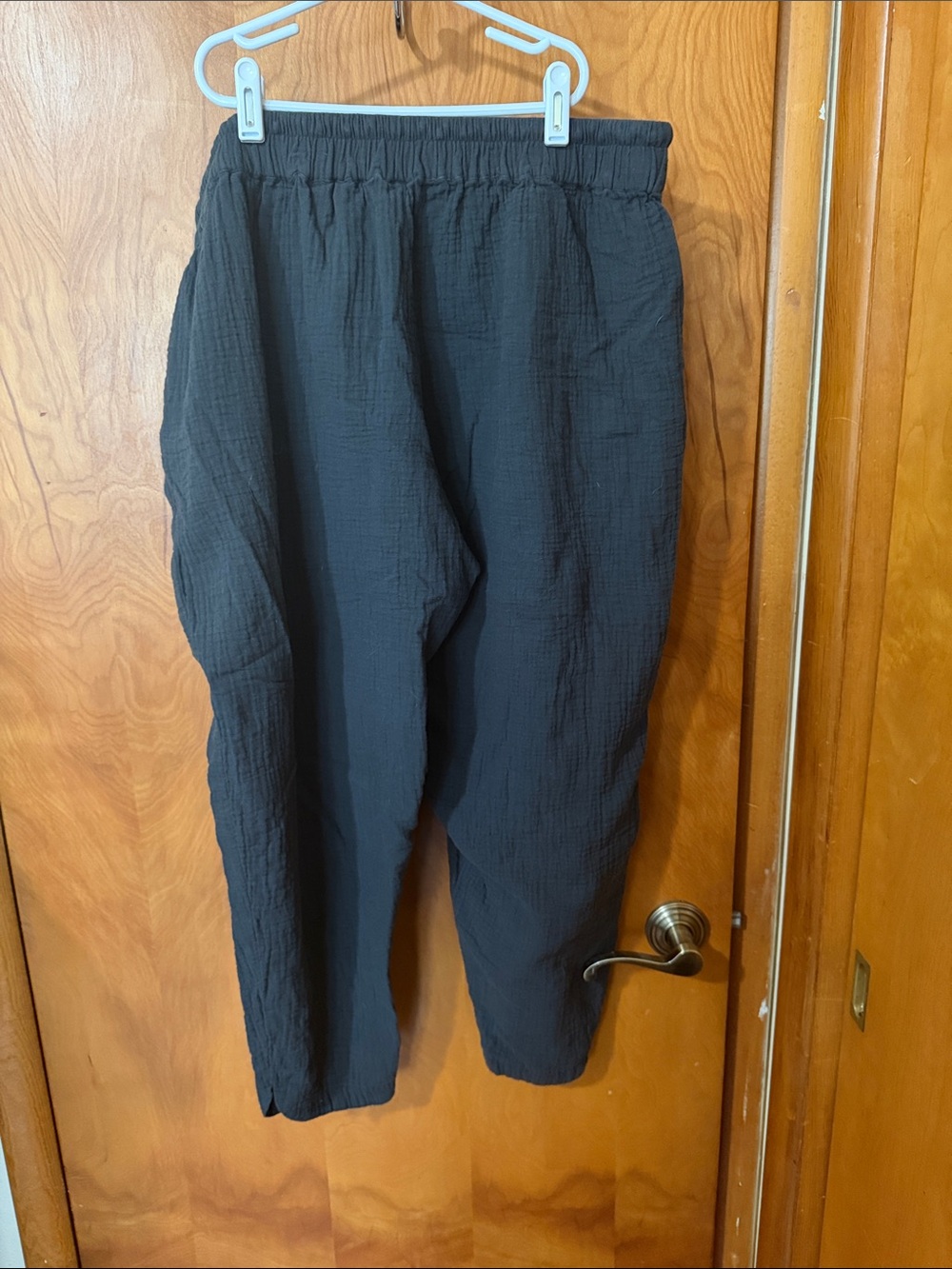 Pact organic coastal double gauze charcoal gray Women's Drawstring Joggers xl - Picture 3 of 6